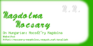 magdolna mocsary business card